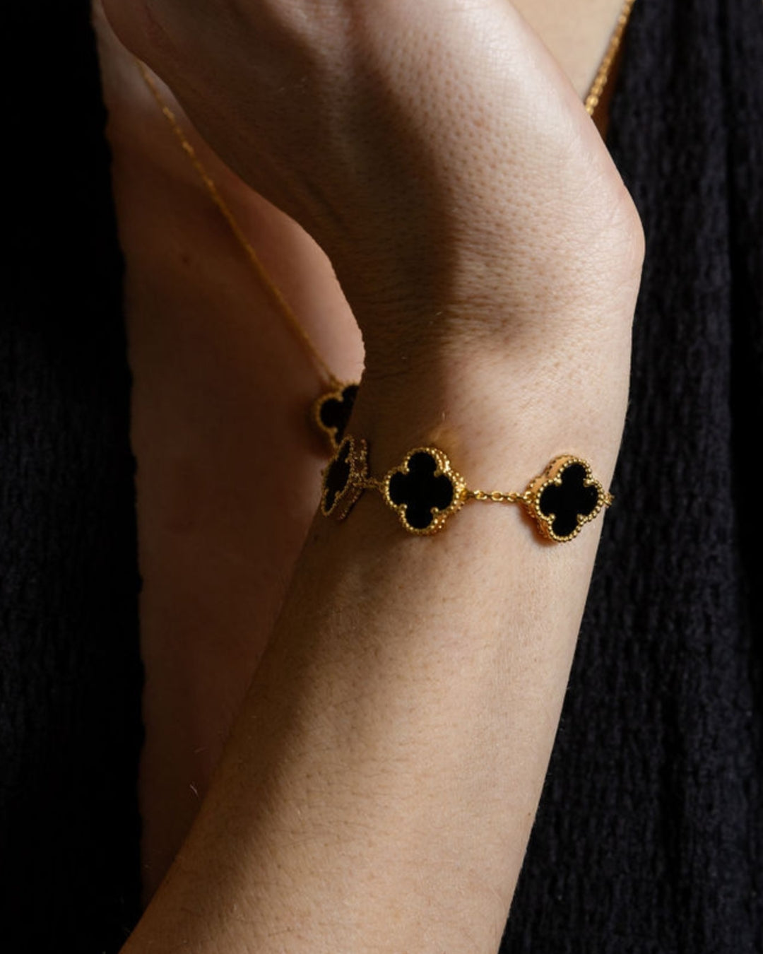 Karma Luxe Bracelet Gold Black Onyx