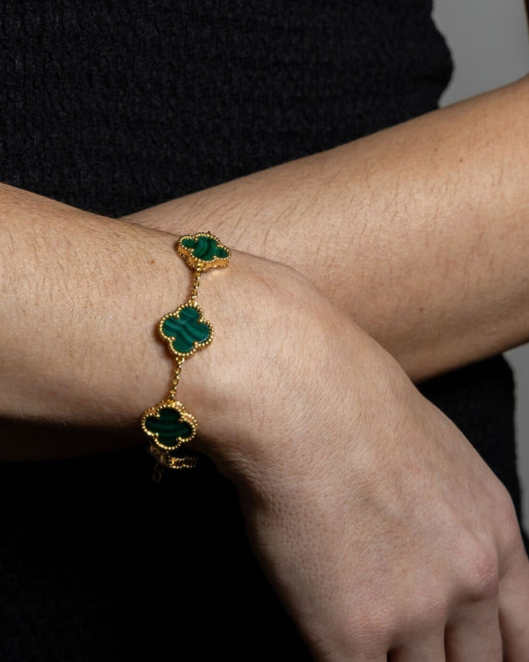 Karma Luxe Bracelet Gold Malachite