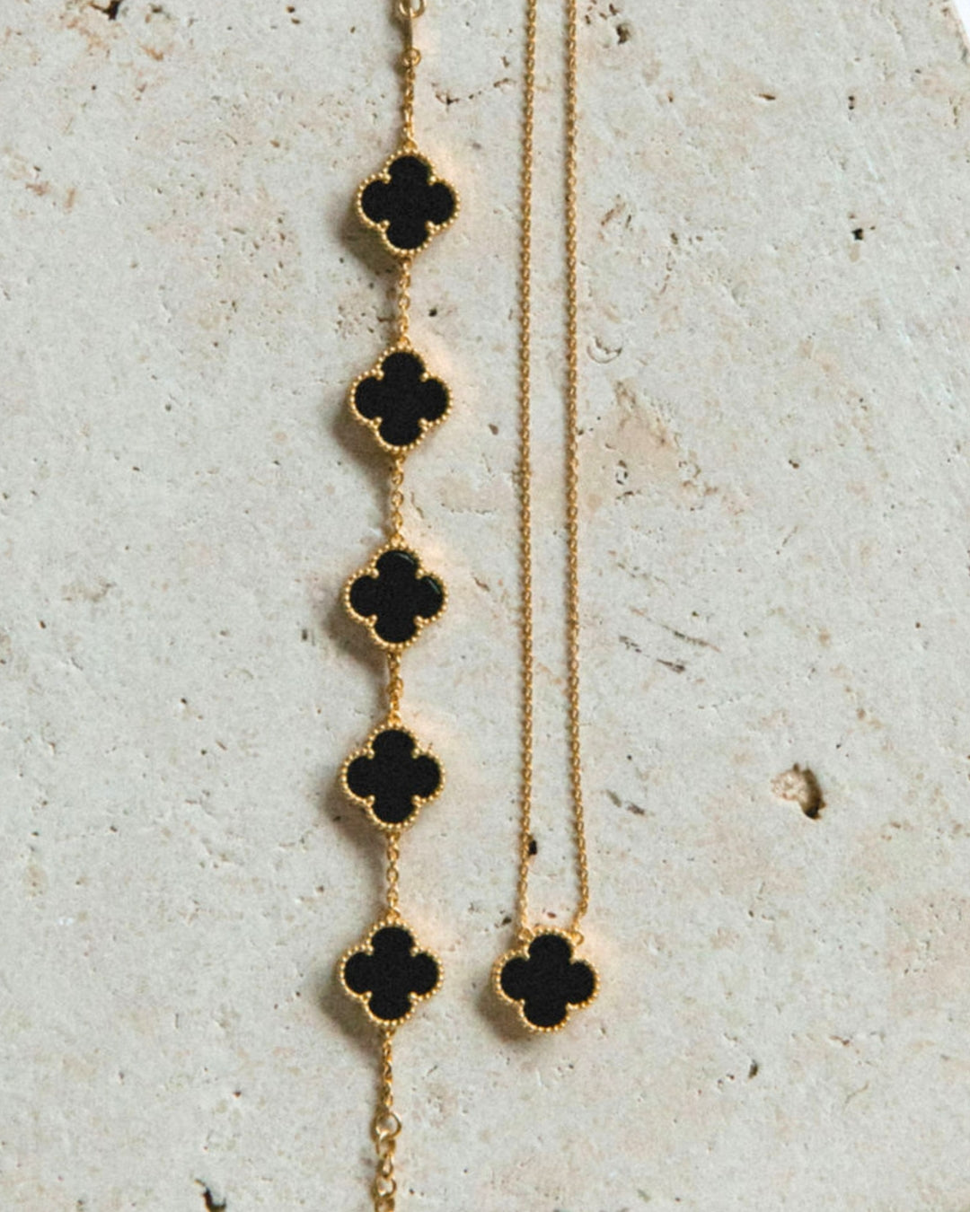 Karma Luxe Necklace Gold Black Onyx