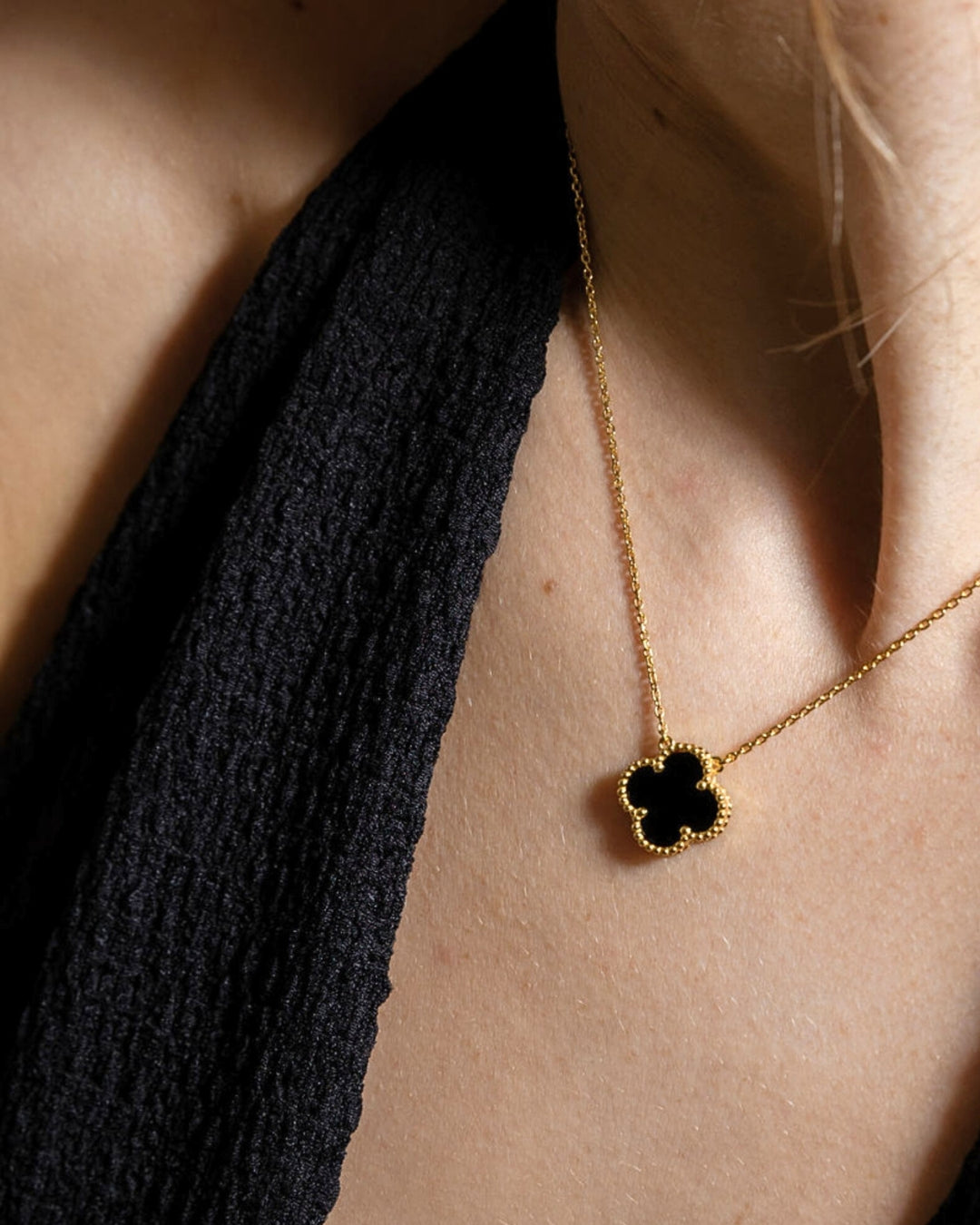 Karma Luxe Necklace Gold Black Onyx