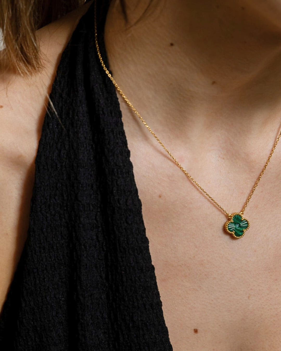 Karma Luxe Necklace Gold Malachite