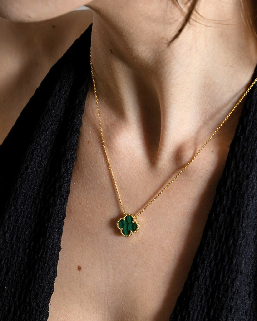 Karma Luxe Necklace Gold Malachite