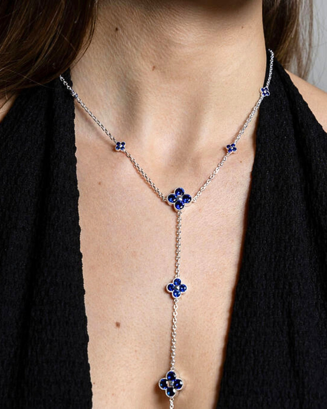 Karma Abundance Body Chain Silver Blue