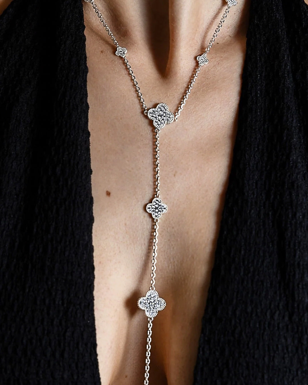 Prosperity Crystal Body Chain in Silver
