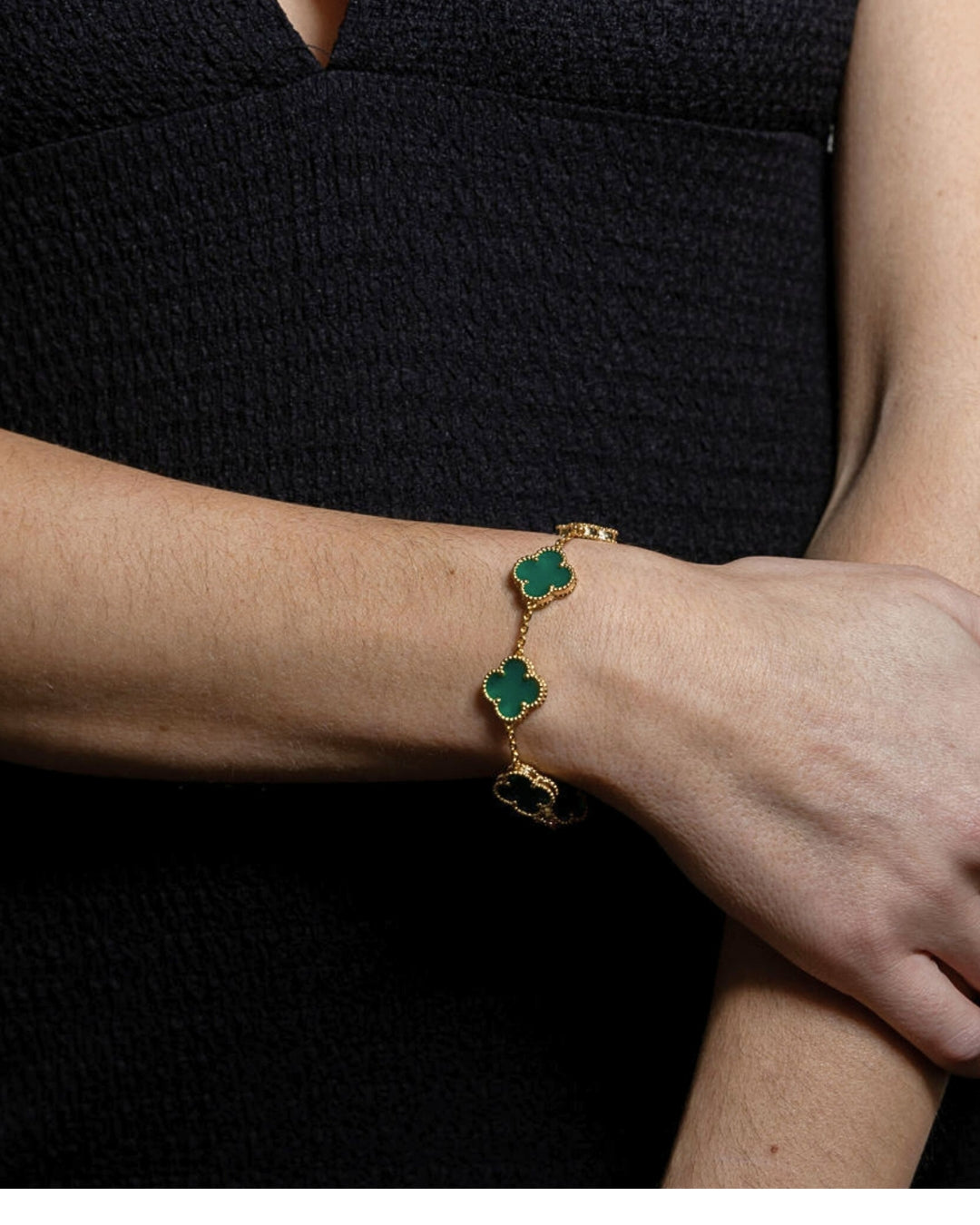 Karma Luxe Bracelet Gold Green Onyx