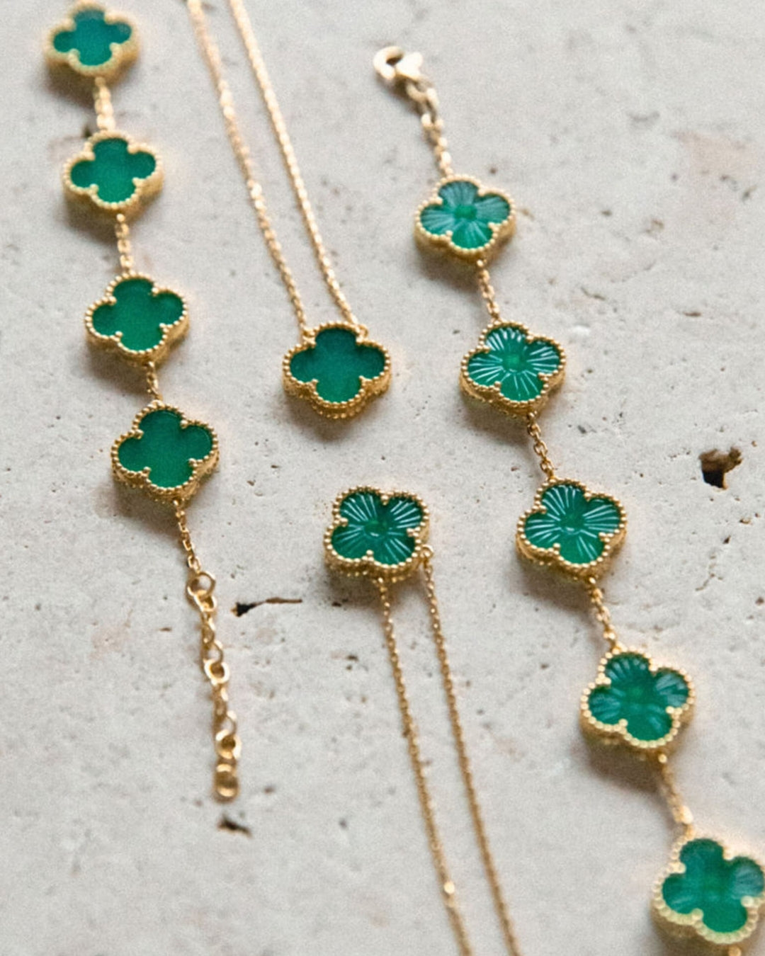 Karma Luxe Bracelet Gold Green Onyx