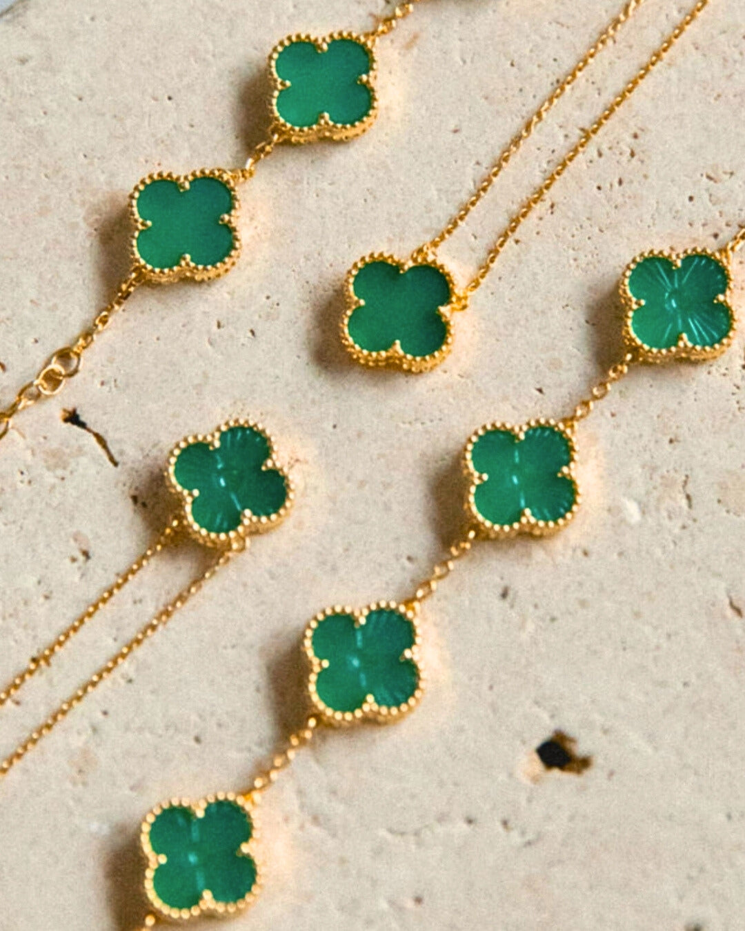 Karma Luxe Necklace Gold Green Onyx