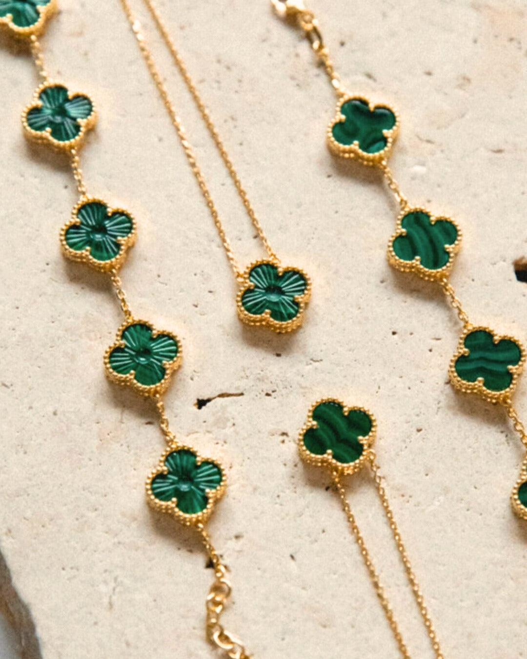Karma Luxe Necklace Gold Malachite