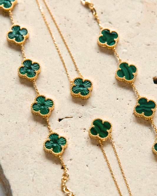 Karma Luxe Necklace Gold Malachite