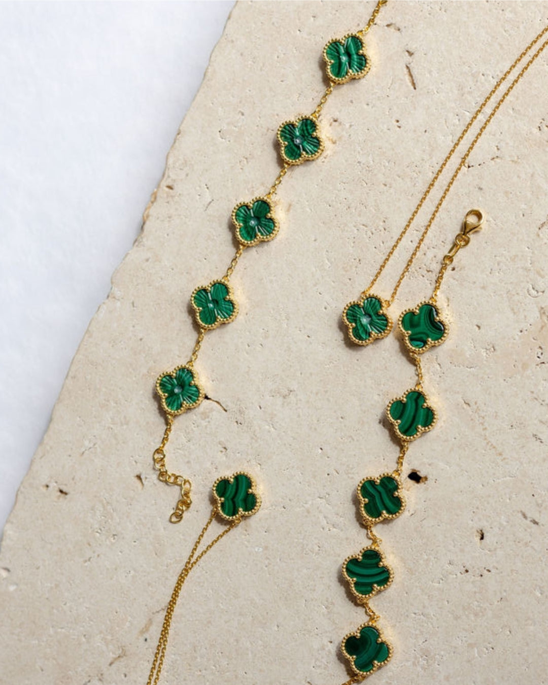 Karma Luxe Bracelet Gold Malachite