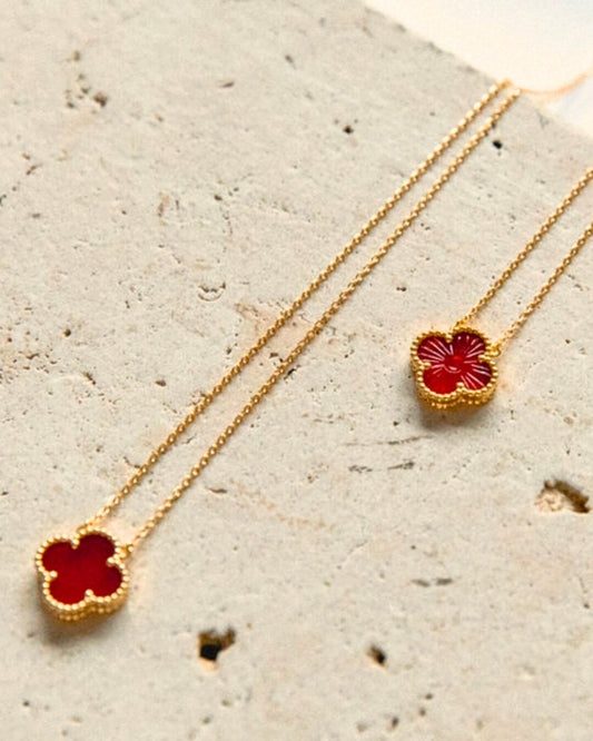 Karma Luxe Necklace Gold Red Onyx