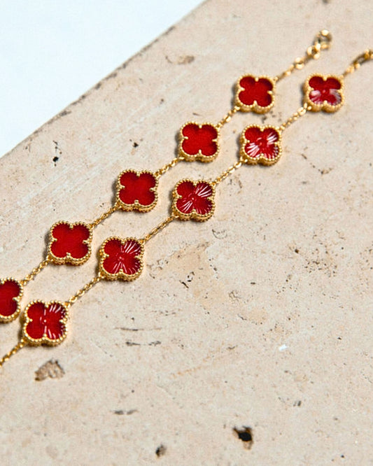 Karma Luxe Bracelet Gold Red Onyx