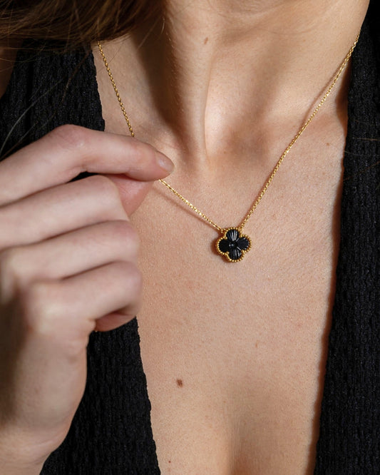 Karma Luxe Necklace Gold Black Onyx